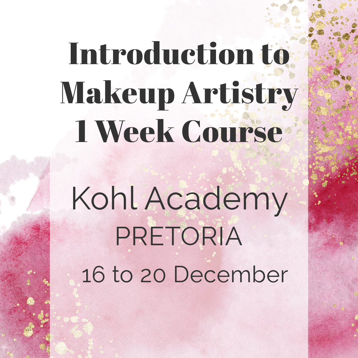 1 Week Makeup Artistry Intro Course Pretoria